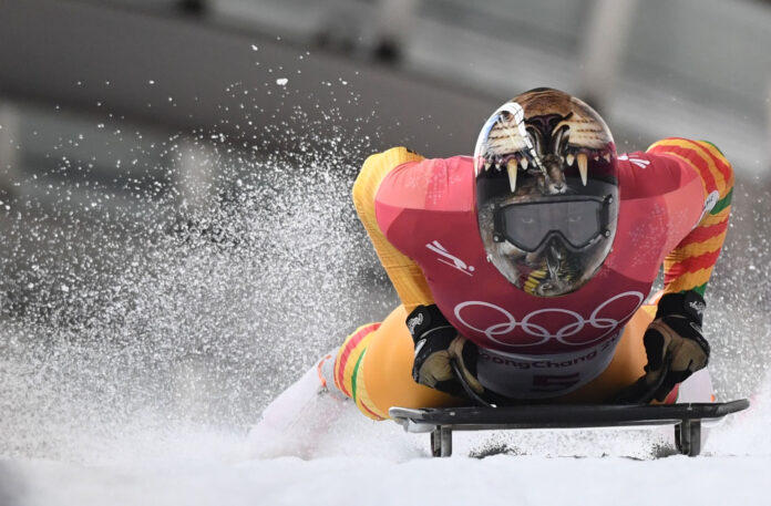 Akwasi Frimpong sledding