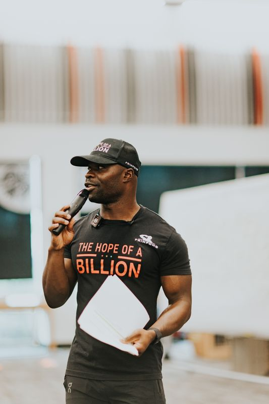 Akwasi Frimpong addresses a crowd.