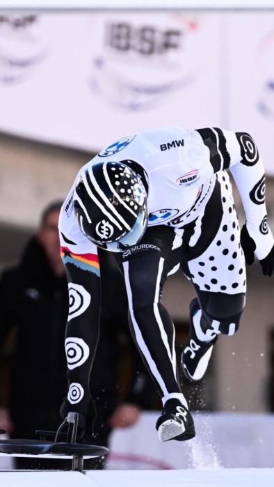 A skeleton athlete in uniform